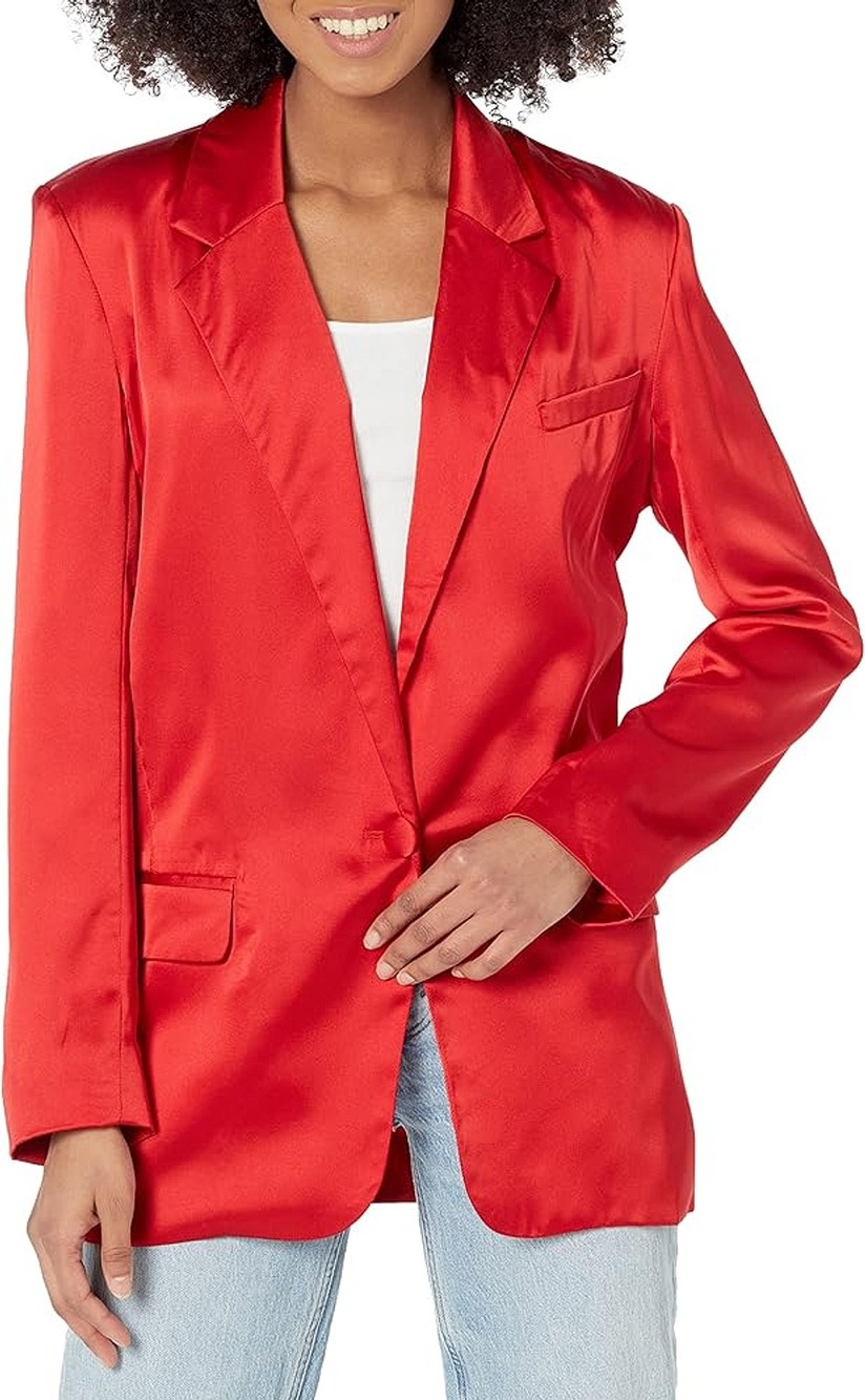 NWT Steve Madden Sateen Blazer - Red